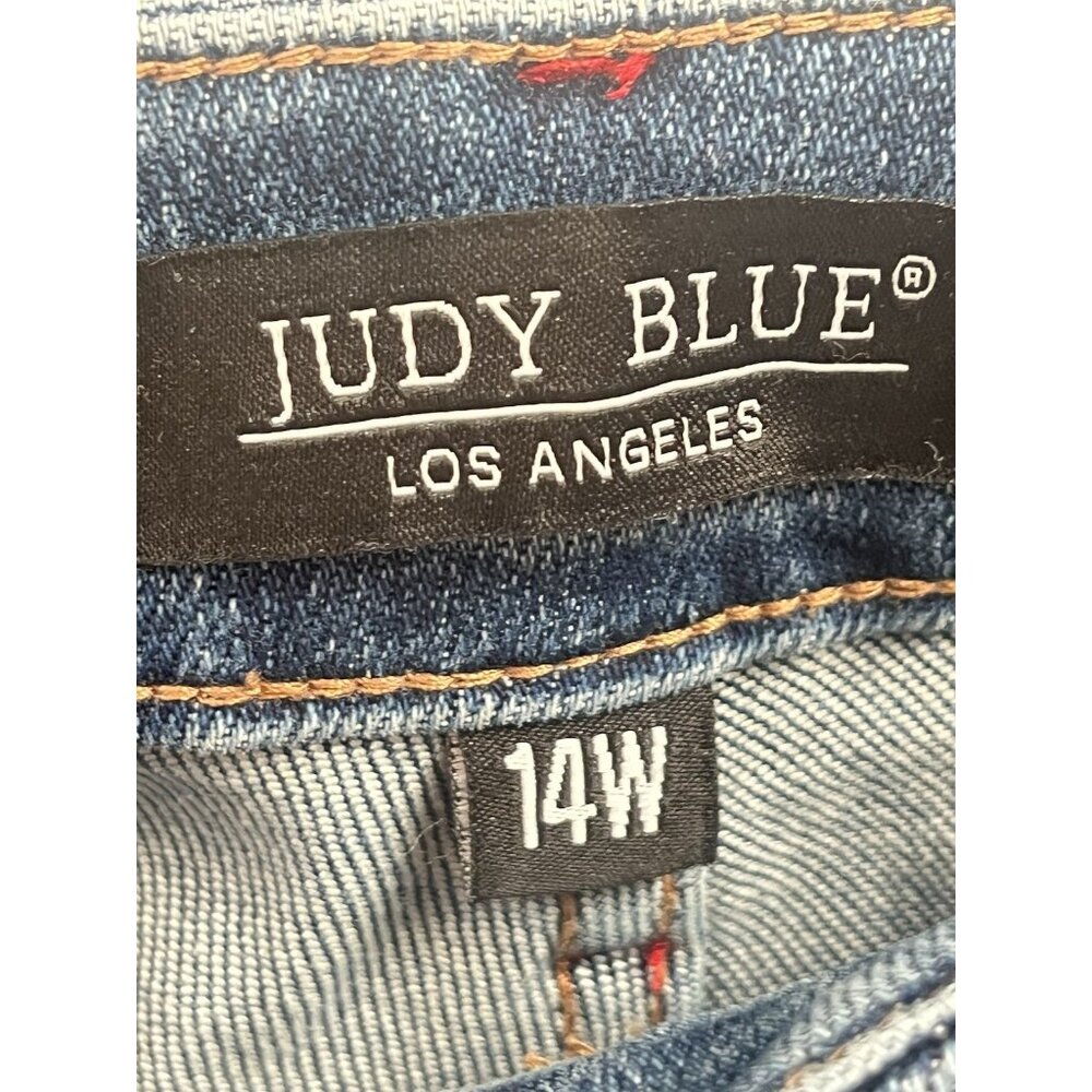Judy Blue Buffalo Plaid Cuffed Mid-Rise Boyfriend Jeans Sz 14 - Picture 4 of 8